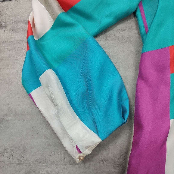 Carlisle Collection Women's Color Block Silk Tunic Top Size 6 - Picture 8 of 12